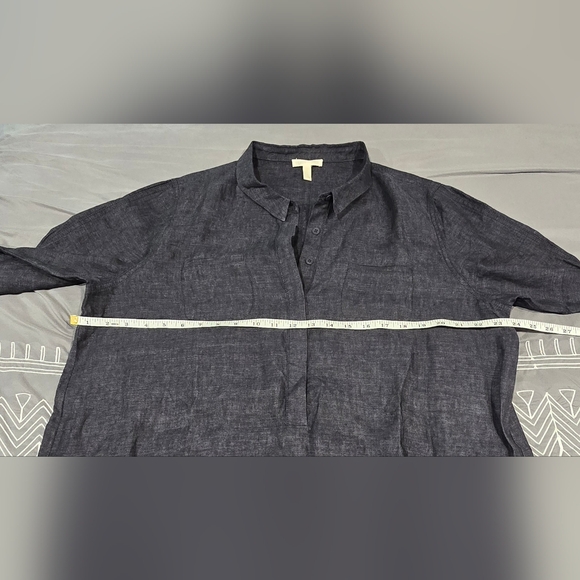 Eileen Fisher 100% Organic Linen Henley Shirt Dress Size XL - Picture 4 of 10